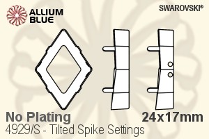 スワロフスキー Tilted Spikeファンシーストーン石座 (4929/S) 24x17mm - メッキなし