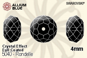 スワロフスキー Rondelle ビーズ (5040) 4mm - クリスタル エフェクト (Full Coated)