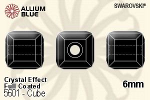 スワロフスキー Cube ビーズ (5601) 6mm - クリスタル エフェクト (Full Coated)