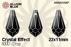 スワロフスキー Drop ペンダント (6000) 22x11mm - クリスタル エフェクト