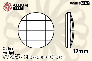 バリューマックス Chessboard Circle Flat Back (VM2035) 12mm - カラー 裏面フォイル