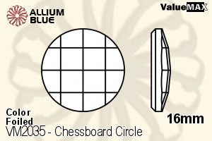 バリューマックス Chessboard Circle Flat Back (VM2035) 16mm - カラー 裏面フォイル