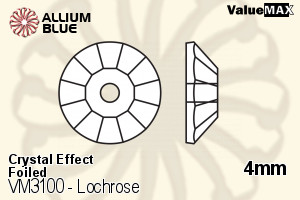 バリューマックス Lochrose ソーオンストーン (VM3100) 4mm - クリスタル エフェクト 裏面フォイル