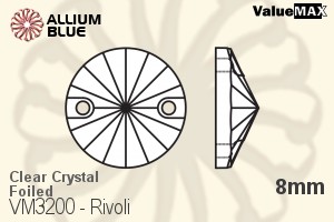 バリューマックス リボリ ソーオンストーン (VM3200) 8mm - クリスタル 裏面フォイル