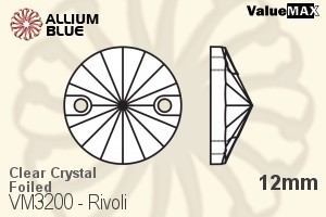 バリューマックス リボリ ソーオンストーン (VM3200) 12mm - クリスタル 裏面フォイル