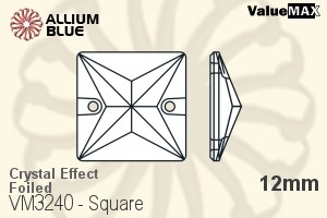 バリューマックス Square ソーオンストーン (VM3240) 12mm - クリスタル エフェクト 裏面フォイル