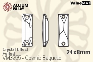 バリューマックス Cosmic Baguette ソーオンストーン (VM3255) 24x8mm - クリスタル エフェクト 裏面フォイル