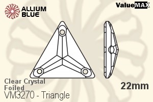 バリューマックス Triangle ソーオンストーン (VM3270) 22mm - クリスタル 裏面フォイル