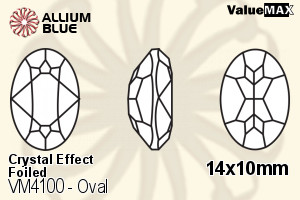 バリューマックス Oval ファンシーストーン (VM4100) 14x10mm - クリスタル エフェクト 裏面フォイル