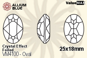 バリューマックス Oval ファンシーストーン (VM4100) 25x18mm - クリスタル エフェクト 裏面フォイル