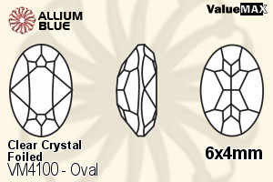 バリューマックス Oval ファンシーストーン (VM4100) 6x4mm - クリスタル 裏面フォイル