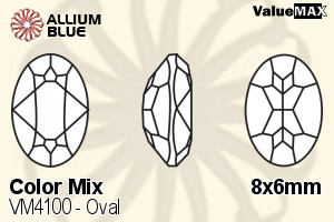 バリューマックス Oval ファンシーストーン (VM4100) 8x6mm - カラー Mix