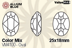 バリューマックス Oval ファンシーストーン (VM4100) 25x18mm - カラー Mix