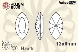 バリューマックス Navette ファンシーストーン (VM4200) 12x6mm - カラー 裏面フォイル