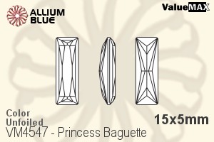 バリューマックス Princess Baguette ファンシーストーン (VM4547) 15x5mm - カラー 裏面にホイル無し