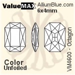 バリューマックス Octagon ファンシーストーン (VM4600) 6x4mm - カラー 裏面にホイル無し