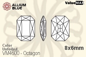 VALUEMAX CRYSTAL Octagon Fancy Stone 8x6mm Jet