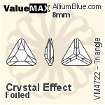 バリューマックス Triangle ファンシーストーン (VM4722) 8mm - クリスタル エフェクト 裏面フォイル