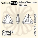 バリューマックス Triangle ファンシーストーン (VM4722) 10mm - クリスタル 裏面フォイル