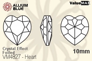 バリューマックス Heart ファンシーストーン (VM4827) 10mm - クリスタル エフェクト 裏面フォイル