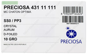 PRECIOSA Chaton MAXIMA pp3 crystal DF Aur factory pack