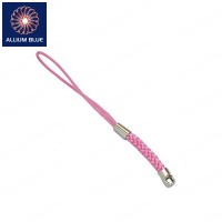 Braided Mini Lanyard, Pink, 75mm