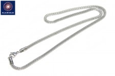 Stainless Steel Necklace, 3mm Diameter, Steel, Platinum Color, 17.5inch