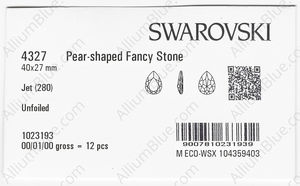 SWAROVSKI 4327 40X27MM JET factory pack