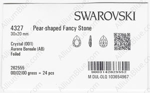 SWAROVSKI 4327 30X20MM CRYSTAL AB F factory pack