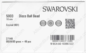 SWAROVSKI 5003 16MM CRYSTAL factory pack