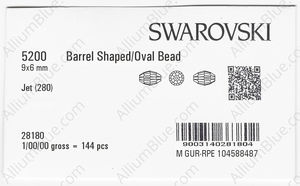 SWAROVSKI 5200 9X6MM JET factory pack