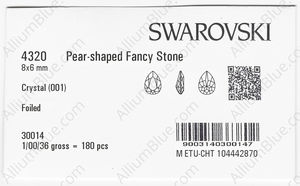 SWAROVSKI 4320 8X6MM CRYSTAL F factory pack