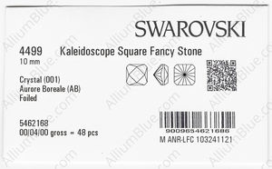 SWAROVSKI 4499 10MM CRYSTAL AB F factory pack