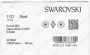 SWAROVSKI 1122 12MM CRYSTAL LAGUNA_D factory pack