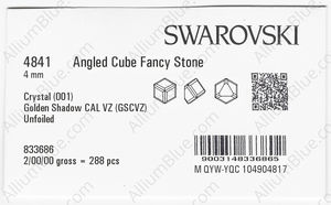 SWAROVSKI 4841 4MM CRYSTAL GOSHACALVZ factory pack